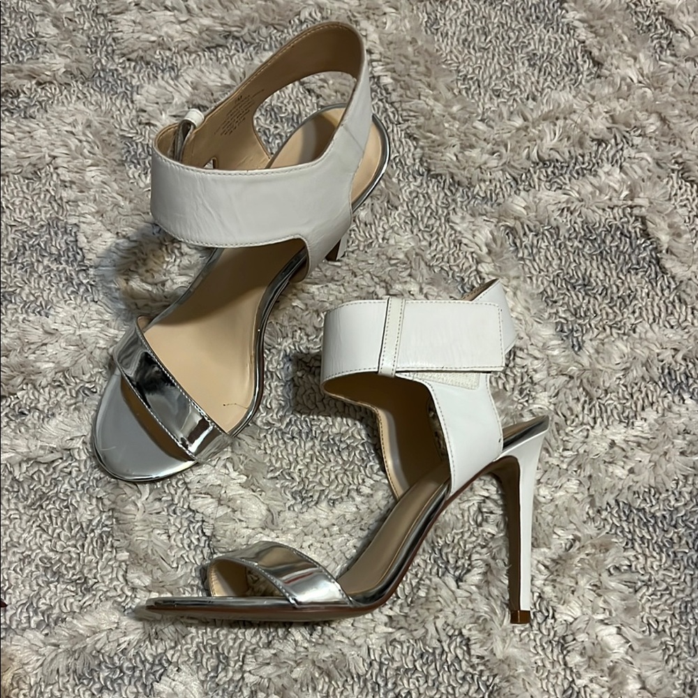 Elegant White and Silver Women's Heels